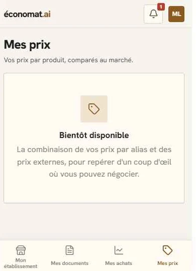 Écran Mes prix : quoi renégocier